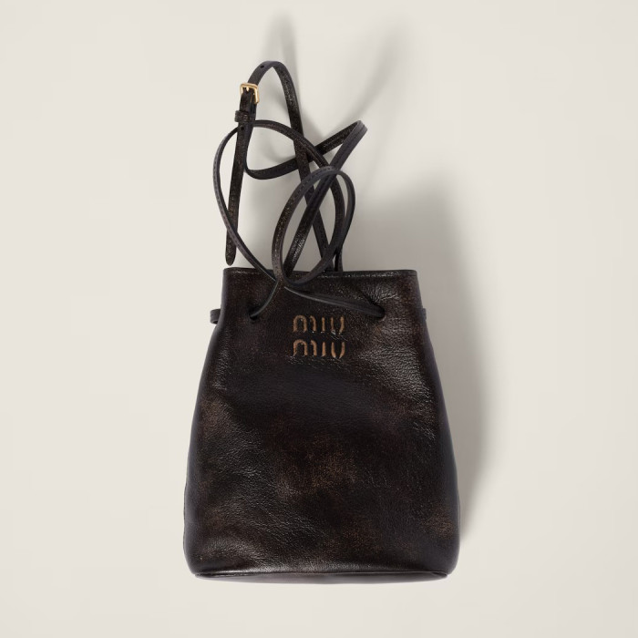 NIGO MiuMiu Women's Solid Colour Embossed Letter Logo Adjustable Shoulder Strap Leather Shoulder Crossbody Bag Bags #nigo99467