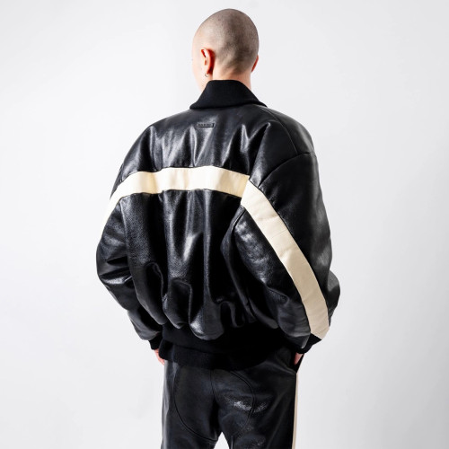NIGO Essentials X Fear Of God Men's Women's Spring And Autumn Standing Collar Zipper Solid Color Loose Bomber Jacket Long Sleeve Leather Jacket Ngvp #nigo9755