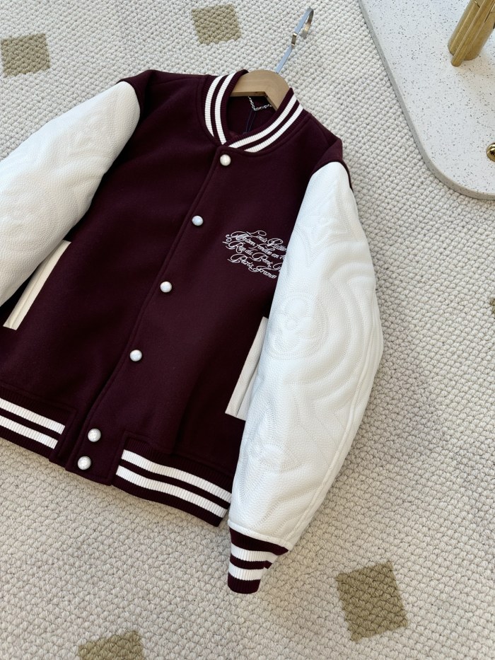 NIGO Louis Vuitton Men's Spring And Autumn Color Blocking Logo Letters Embroidered Single Breasted Long Sleeved Baseball Jacket #nigo74677