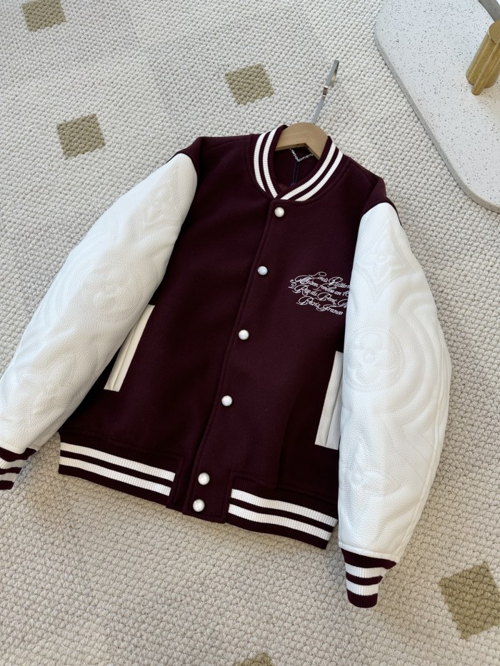 NIGO Louis Vuitton Men's Spring And Autumn Color Blocking Logo Letters Embroidered Single Breasted Long Sleeved Baseball Jacket #nigo74677