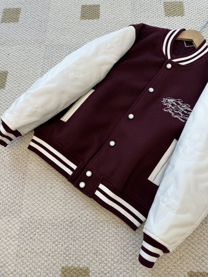 NIGO Louis Vuitton Men's Spring And Autumn Color Blocking Logo Letters Embroidered Single Breasted Long Sleeved Baseball Jacket #nigo74677