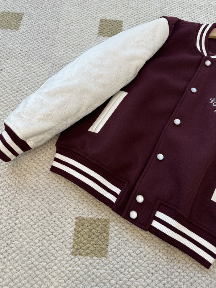 NIGO Louis Vuitton Men's Spring And Autumn Color Blocking Logo Letters Embroidered Single Breasted Long Sleeved Baseball Jacket #nigo74677