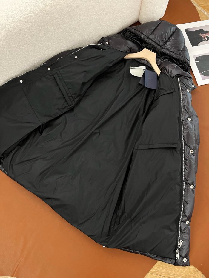 NIGO Prada Men's Autumn and Winter Solid Color Nylon Hooded Long Zipper Long Sleeve Jacket Coat #nigo74672