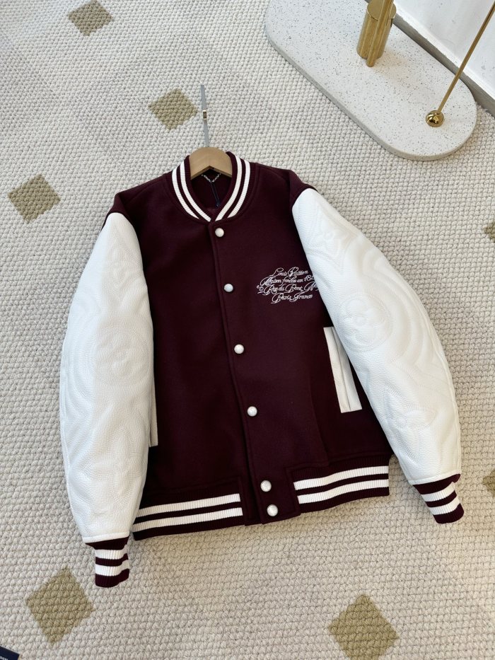 NIGO Louis Vuitton Men's Spring And Autumn Color Blocking Logo Letters Embroidered Single Breasted Long Sleeved Baseball Jacket #nigo74677