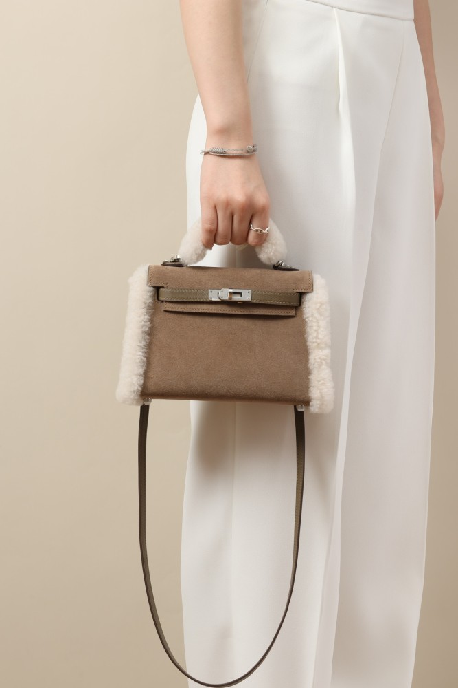 NIGO Hermes Women Solid Color Suede Plush Fashion Temperament Tote Shoulder Bag Bags #nigo74714