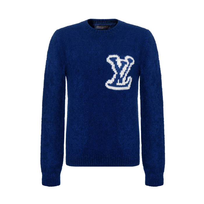 NIGO Louis Vuitton Men's Spring and Autumn Solid Color Letter Printed Crew Neck Wool Knit Long Sleeve Sweater #nigo74694