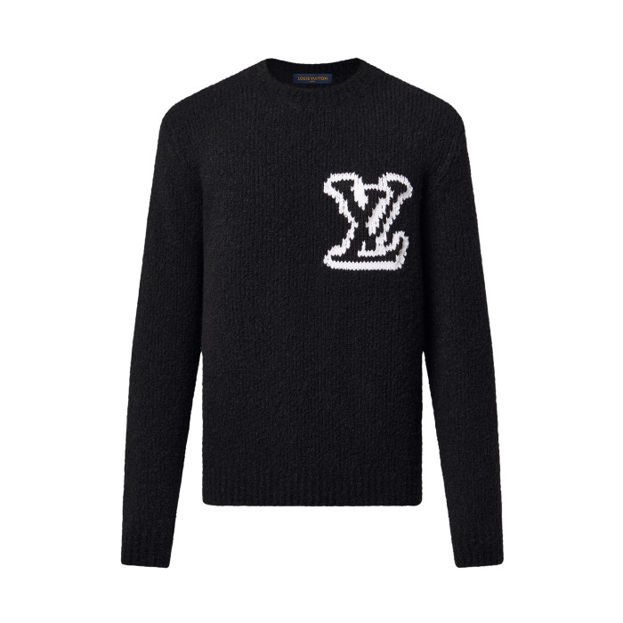 NIGO Louis Vuitton Men's Spring and Autumn Solid Color Letter Printed Crew Neck Wool Knit Long Sleeve Sweater #nigo74694