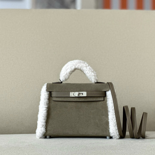 NIGO Hermes Women Solid Color Suede Plush Fashion Temperament Tote Shoulder Bag Bags #nigo74714