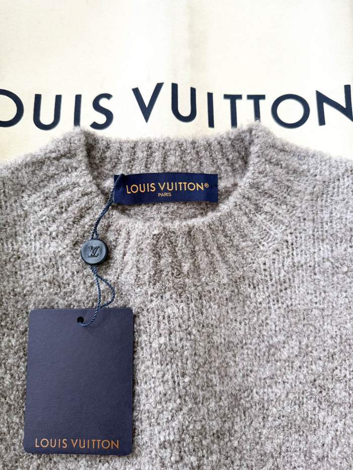 NIGO Louis Vuitton Men's Spring and Autumn Solid Color Letter Printed Crew Neck Wool Knit Long Sleeve Sweater #nigo74694