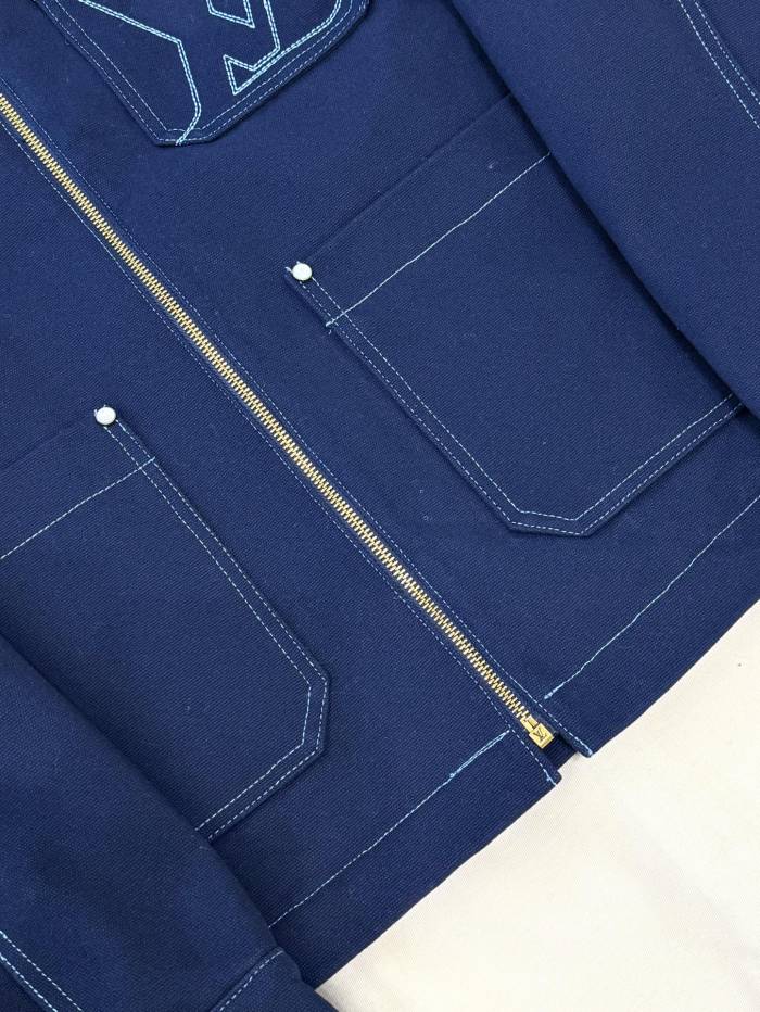 NIGO Louis Vuitton Men's Autumn and Winter Solid Color Lamb's wool Embroidered Logo Printed Zipper Closure Splicing Lapel Long Sleeve Jacket #nigo74693