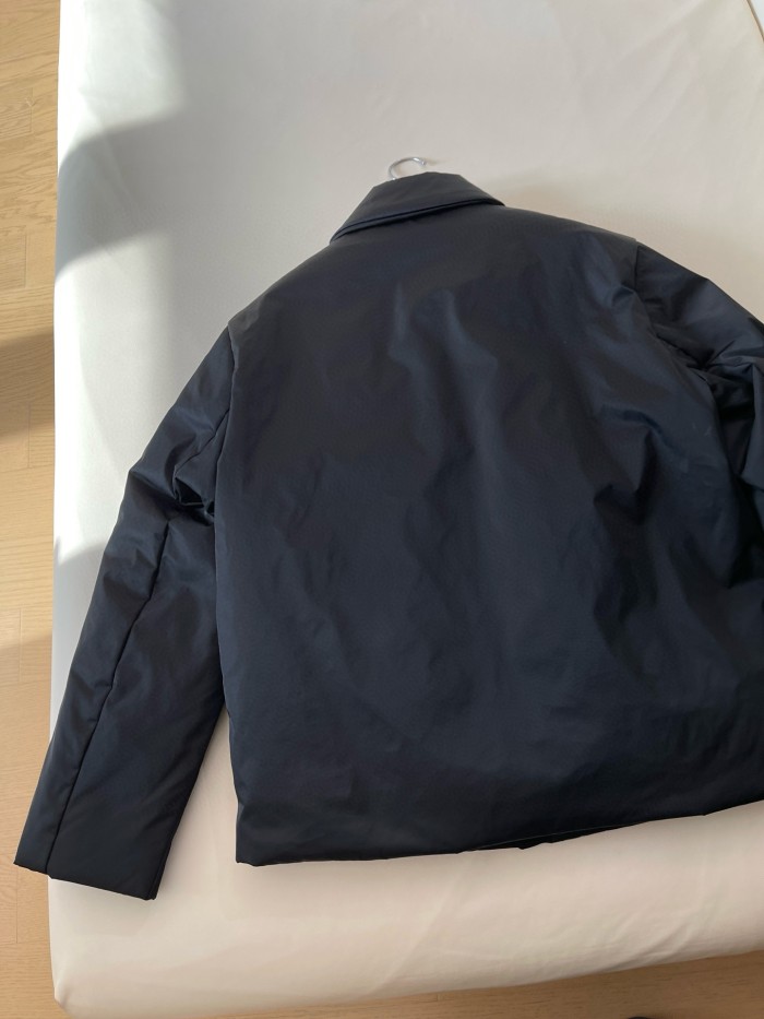 NIGO Prada Men's Fall And Winter Black Nylon Waterproof Zipper Puffer Down Long Sleeve Jacket #nigo74697