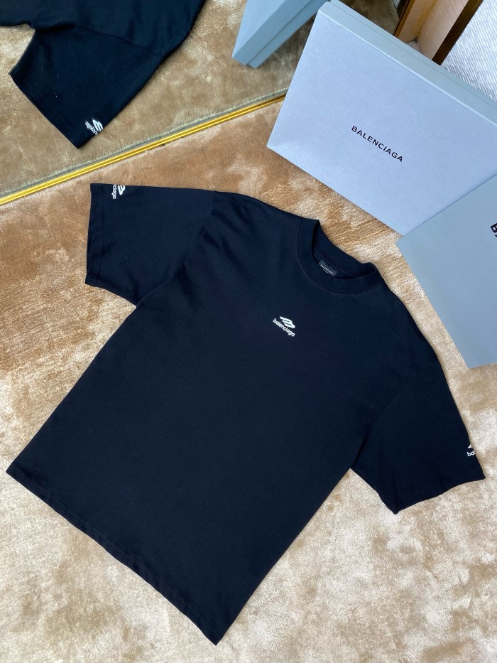 NIGO Balenciaga Men's And Women's Summer Solid Color Embroidered Logo Pattern Round Neck Cotton Short Sleeve T-shirt #nigo74686