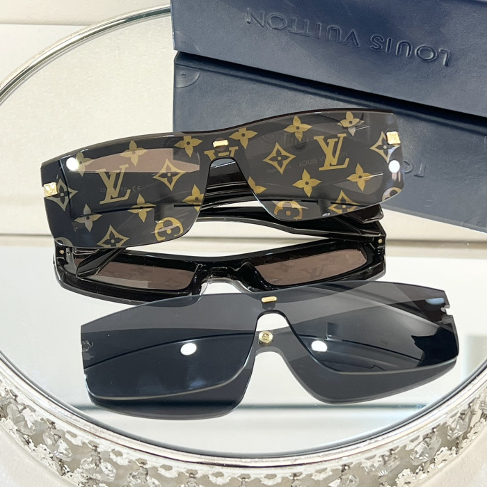 NIGO Louis Vuitton Men's Logo Decorative Lens Square Sunglasses with Replaceable Lenses Eyeglasses Glasses #nigo74687