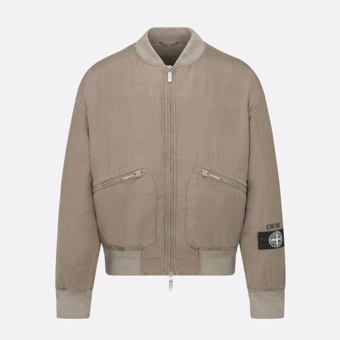 NIGO Dior X Stone Island Men's Spring Autumn Solid Color Letter Logo Pilot Zipper Long Sleeve Jacket Bomber Jacket #nigo74685