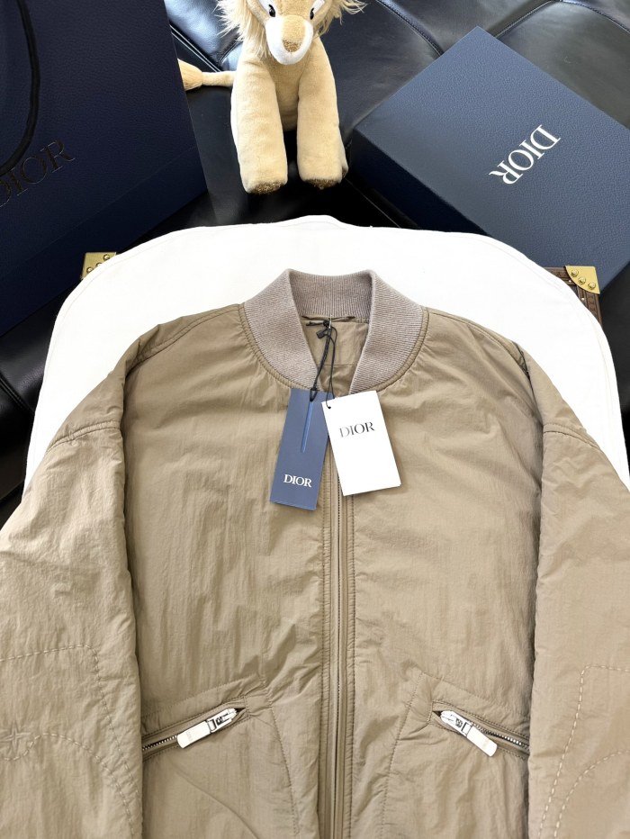 NIGO Dior X Stone Island Men's Spring Autumn Solid Color Letter Logo Pilot Zipper Long Sleeve Jacket Bomber Jacket #nigo74685
