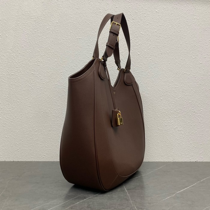 NIGO Celine Women's Gold Finish Adjustable Handle Calfskin Leather Solid Color Tote Bag Bags #nigo74681