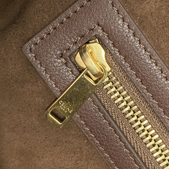 NIGO Celine Women's Gold Finish Adjustable Handle Calfskin Leather Solid Color Tote Bag Bags #nigo74681