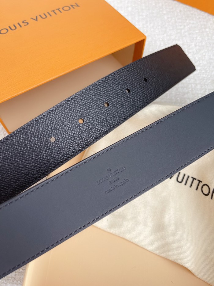 NIGO Louis Vuitton Men's Solid Color Design Metal Logo Label Calfskin Leather 40 mm Belt #nigo74729