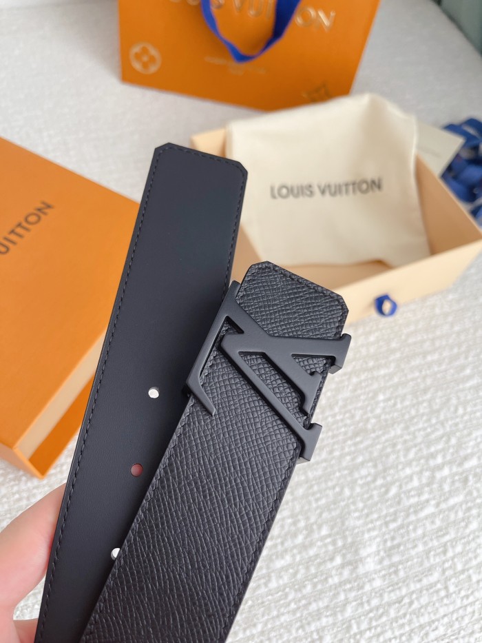 NIGO Louis Vuitton Men's Solid Color Design Metal Logo Label Calfskin Leather 40 mm Belt #nigo74729
