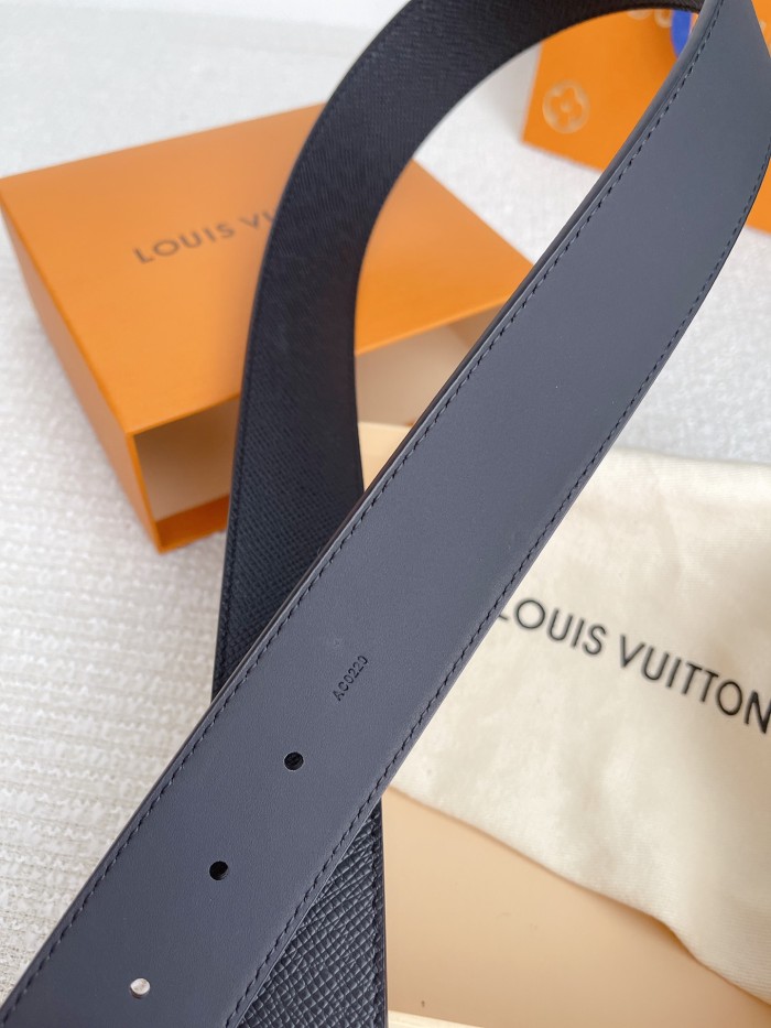NIGO Louis Vuitton Men's Solid Color Design Metal Logo Label Calfskin Leather 40 mm Belt #nigo74729