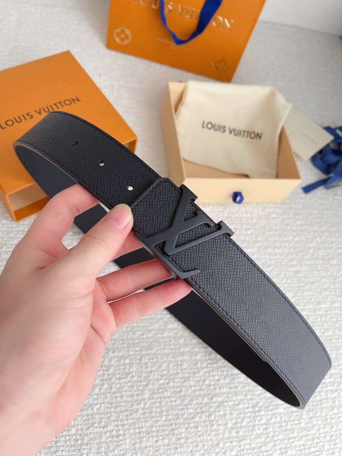 NIGO Louis Vuitton Men's Solid Color Design Metal Logo Label Calfskin Leather 40 mm Belt #nigo74729
