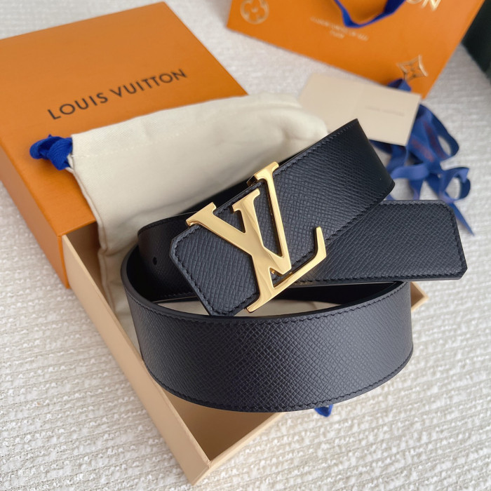 NIGO Louis Vuitton Men's Solid Color Design Metal Logo Label Calfskin Leather 40 mm Belt #nigo74729