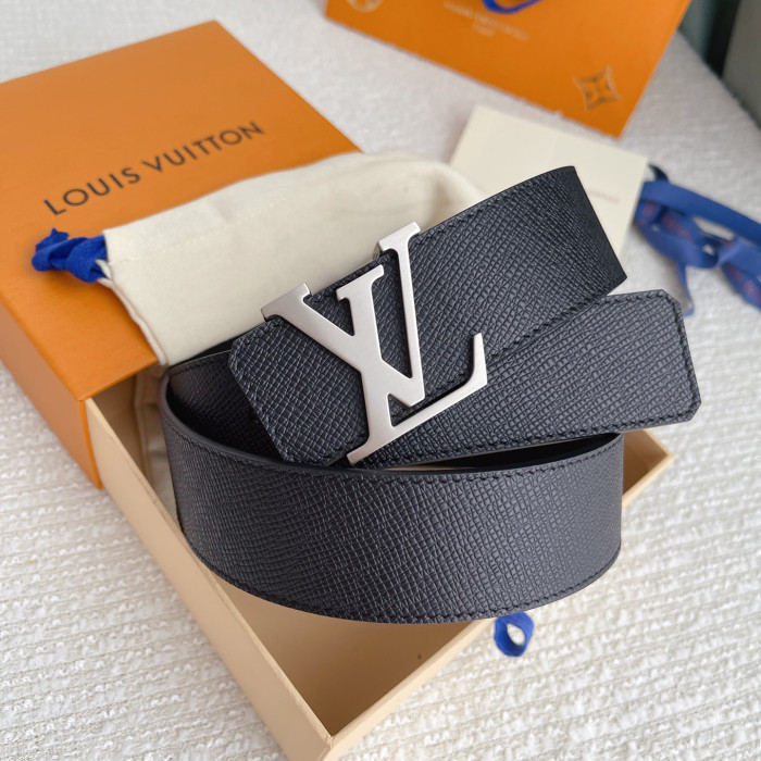 NIGO Louis Vuitton Men's Solid Color Design Metal Logo Label Calfskin Leather 40 mm Belt #nigo74729