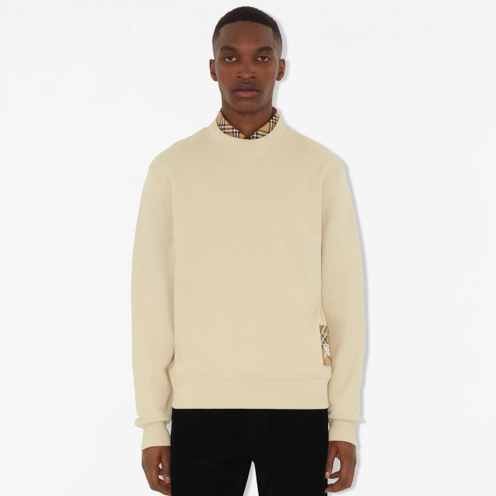 NIGO Burberry Men's Spring and Autumn Solid Color Checkered Printed Label Loose Round Neck Long Sleeve Sweatshirt #nigo74744