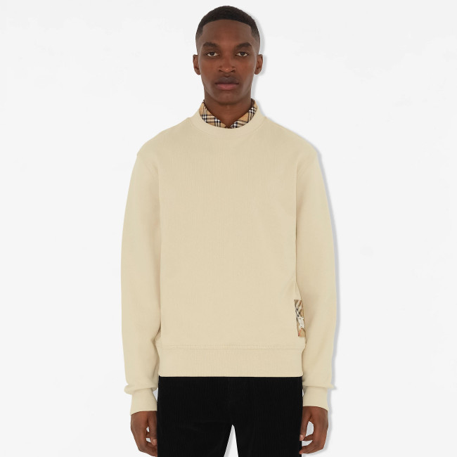 NIGO Burberry Men's Spring and Autumn Solid Color Checkered Printed Label Loose Round Neck Long Sleeve Sweatshirt #nigo74744