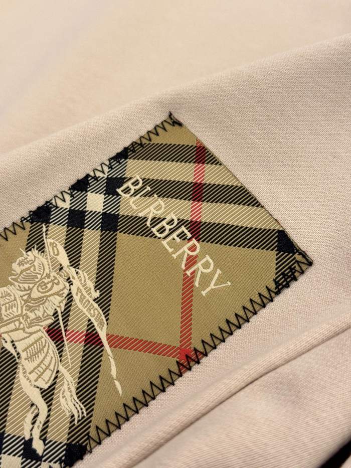 NIGO Burberry Men's Spring and Autumn Solid Color Checkered Printed Label Loose Round Neck Long Sleeve Sweatshirt #nigo74744