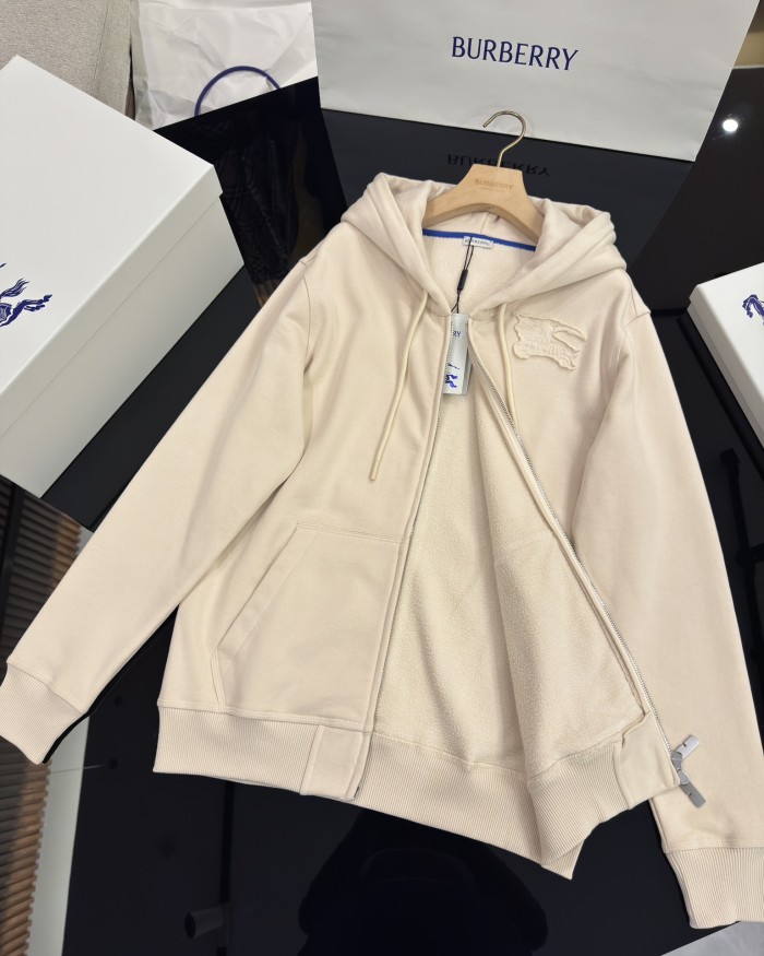 NIGO Burberry Men's Spring and Autumn Embroidery Pattern Printed Cotton Hooded Zipper Long Sleeve Jacket #nigo74741