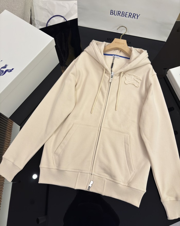 NIGO Burberry Men's Spring and Autumn Embroidery Pattern Printed Cotton Hooded Zipper Long Sleeve Jacket #nigo74741
