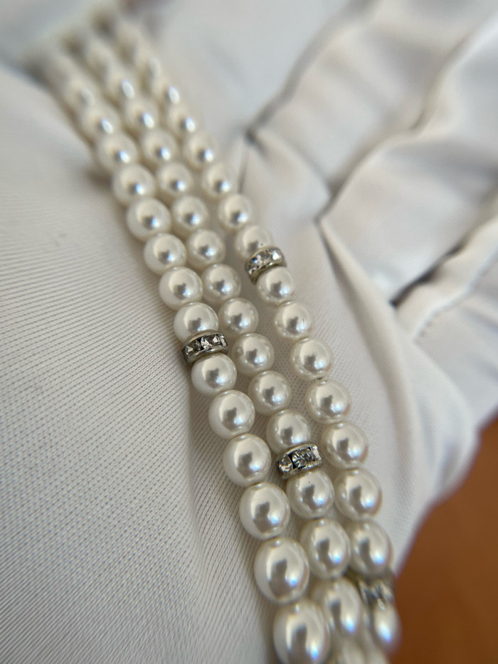 NIGO Chanel Women's Fashion Solid Color Multi-Layer Necklace Pearl Rhinestone Necklace Accessories Ngvp #nigo9813
