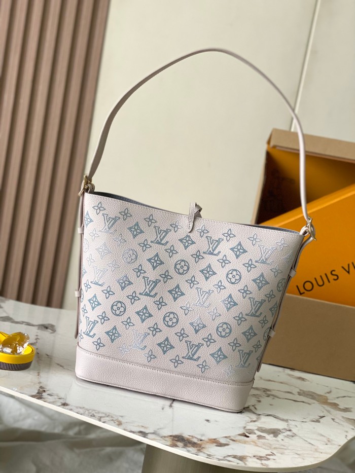 NIGO Louis Vuitton Women's Solid Color Monogram Logo Adjustable Shoulder Strap Leather Tote Shoulder Bag Bags #nigo74752