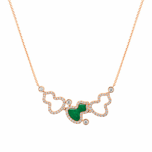 NIGO Qeelin Wulu Women's Rose Gold Classic Gourd Shape Necklace Jewelry with Diamonds #nigo74755