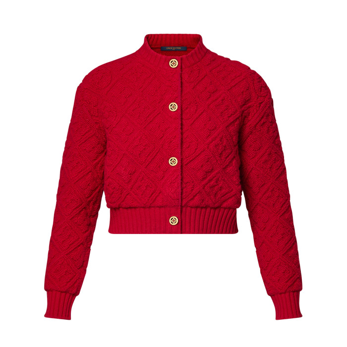 NIGO Louis Vuitton Women's Spring And Autumn Solid Color Single Breasted Ribbed Round Neck Long Sleeved Single-breasted Wool Cardigan Jacket Sweater Drawstring Mid Waist Casual Skirt Suit Set #nigo74753