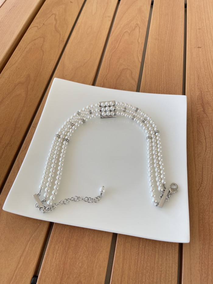 NIGO Chanel Women's Fashion Solid Color Multi-Layer Necklace Pearl Rhinestone Necklace Accessories Ngvp #nigo9813