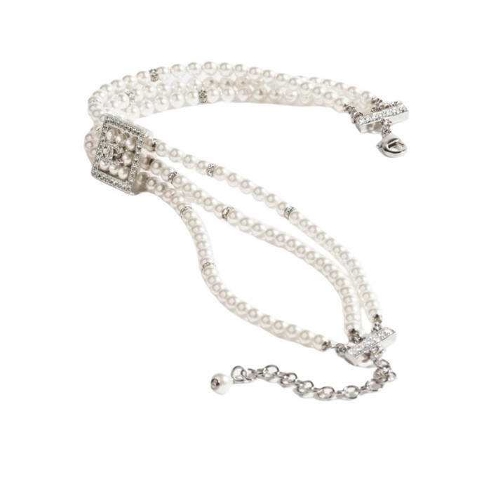 NIGO Chanel Women's Fashion Solid Color Multi-Layer Necklace Pearl Rhinestone Necklace Accessories Ngvp #nigo9813