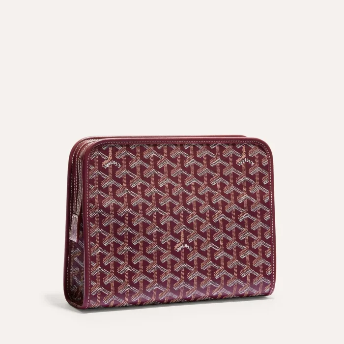 NIGO GOYARD Men's Women's JOUVENCE Medium Wash Bag Full Printed Canvas Spell Cowhide Clutch Leather Casual Storage Bag #nigo71817