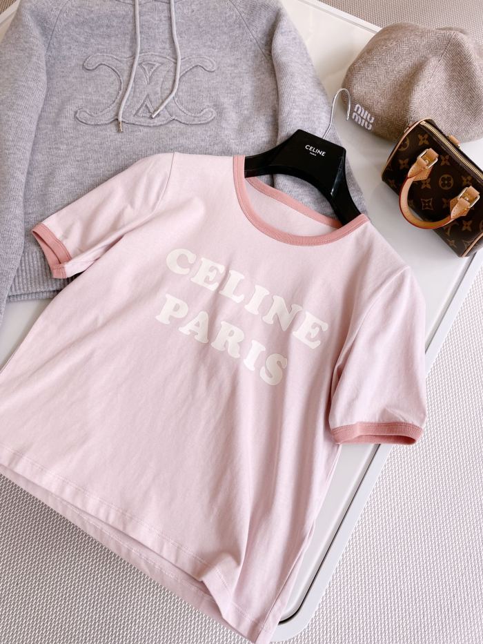 NIGO Celine Women's Summer Logo Letter Print Round Neck Cotton Short Sleeve T-Shirt #nigo74774