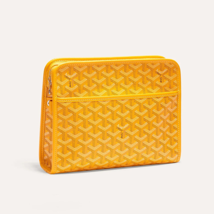 NIGO GOYARD Men's Women's JOUVENCE Medium Wash Bag Full Printed Canvas Spell Cowhide Clutch Leather Casual Storage Bag #nigo71817