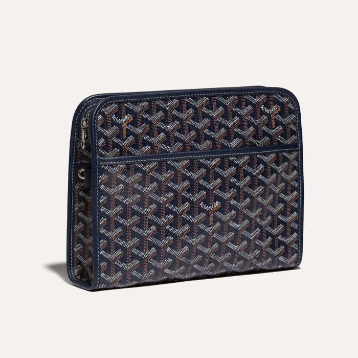 NIGO GOYARD Men's Women's JOUVENCE Medium Wash Bag Full Printed Canvas Spell Cowhide Clutch Leather Casual Storage Bag #nigo71817