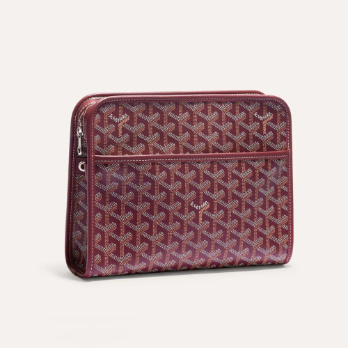NIGO GOYARD Men's Women's JOUVENCE Medium Wash Bag Full Printed Canvas Spell Cowhide Clutch Leather Casual Storage Bag #nigo71817
