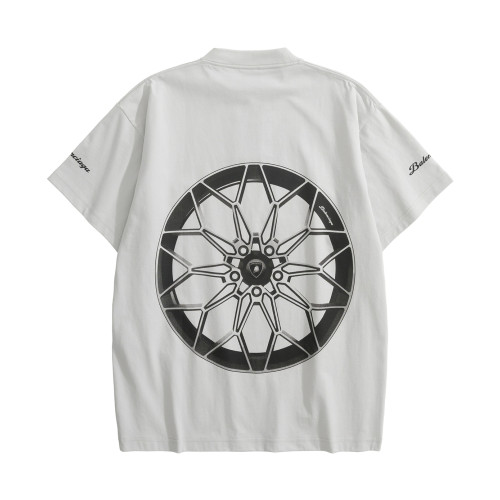 NIGO Balenciaga x Lamborghini  Men's and Women's Summer Car Print Round Neck Regular Fit Cotton Short Sleeve T-Shirt #nigo74769