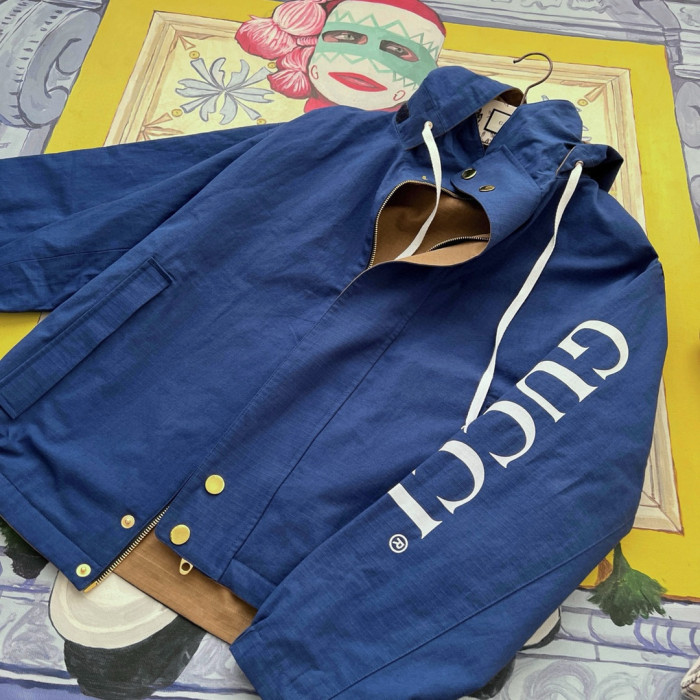 NIGO Gucci Men's Spring and Autumn Solid Color Logo Printed Reversible Zipper Long Sleeve Jacket #nigo74788