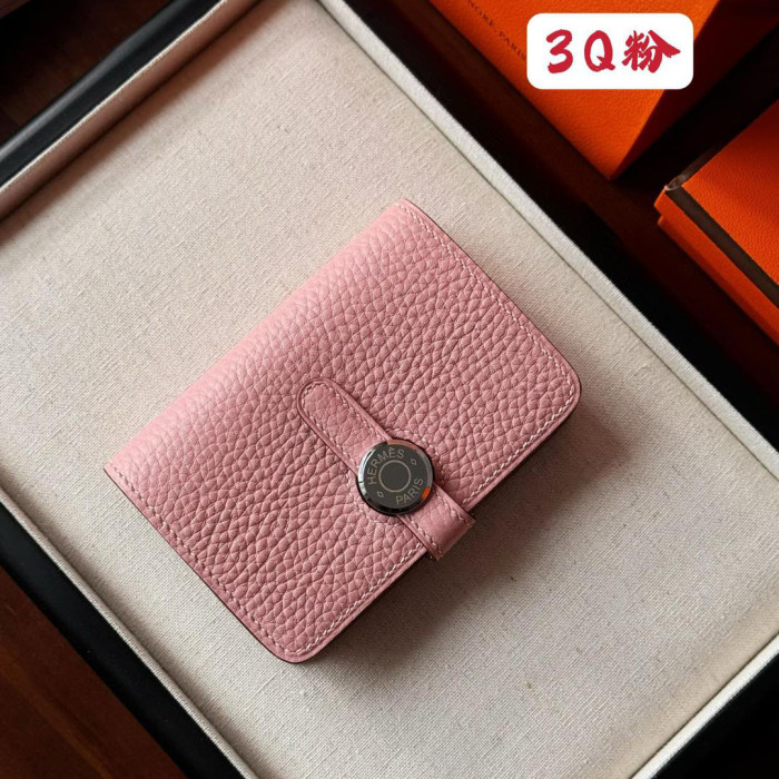 NIGO Hermes Dogon Women's Silver Buckle Togo Cowhide Solid Color Card Case Wallet Bag Bags #nigo74813