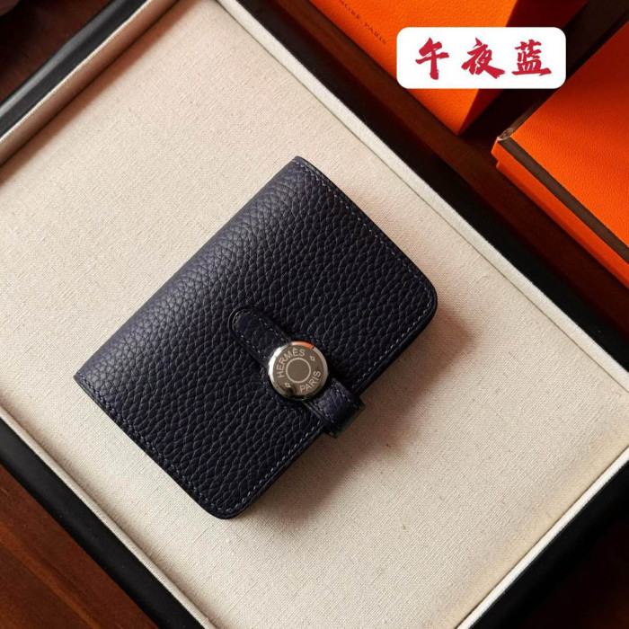 NIGO Hermes Dogon Women's Silver Buckle Togo Cowhide Solid Color Card Case Wallet Bag Bags #nigo74813