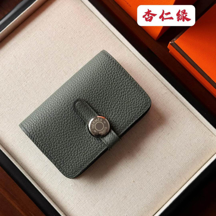 NIGO Hermes Dogon Women's Silver Buckle Togo Cowhide Solid Color Card Case Wallet Bag Bags #nigo74813