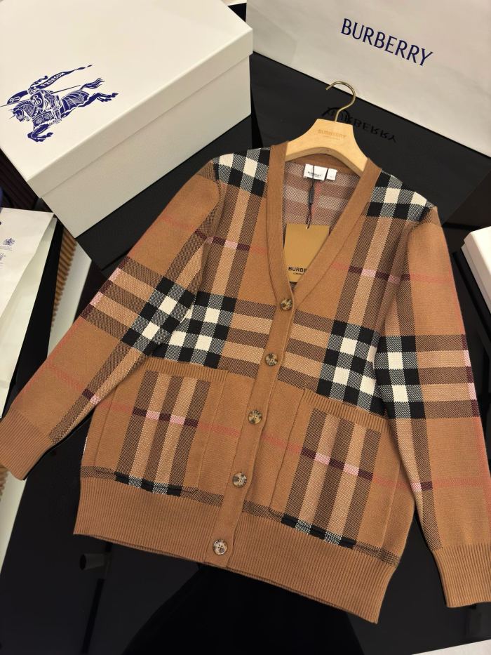 NIGO Burberry Men's Spring And Fall Plaid Print Wool Blend Single Breasted V-neck Long Sleeved Knit Cardigan Jacket #nigo74819