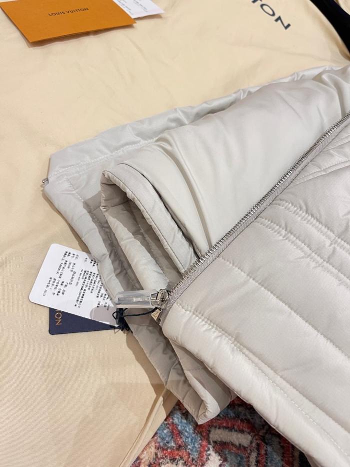 NIGO Louis Vuitton Men's Autumn and Winter Solid Color Standing Collar Quilted Drawstring Letter Embroidered Zipper Long Sleeve Jacket #nigo74796